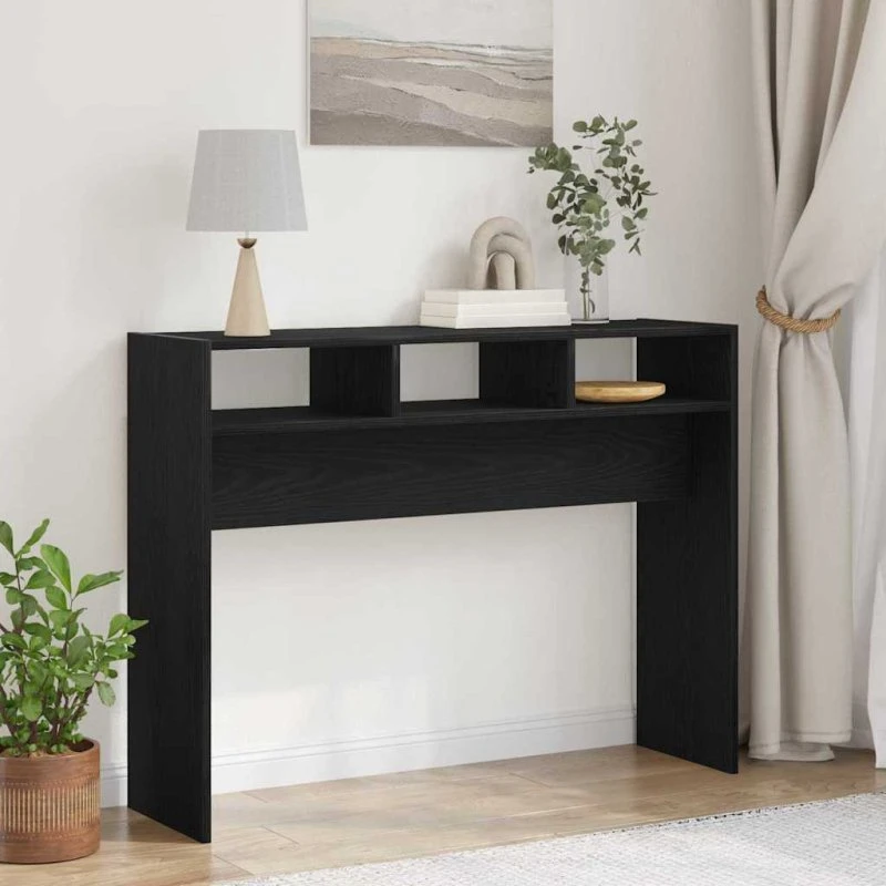 vidaXL Konsolbord Sort Eg 105 x 30 x 80 cm Konstrueret Træ