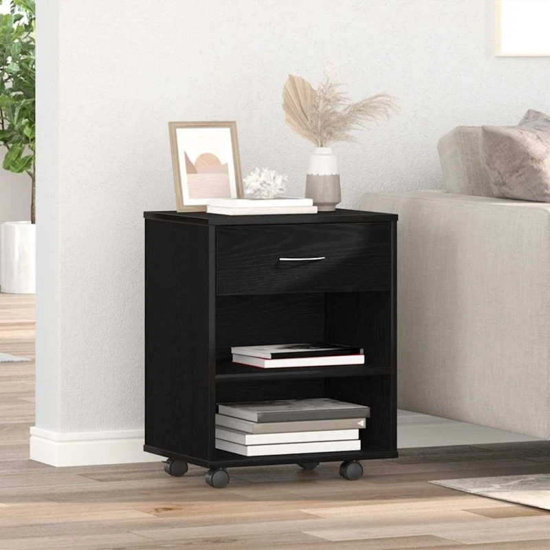 vidaXL Opbevaringsskab Sort Eg 46 x 36 x 59 cm Konstrueret Træ