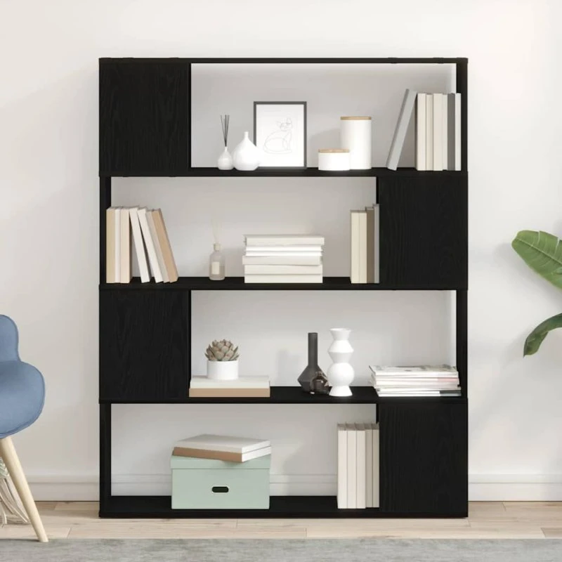 vidaXL TV-møbelsæt, Sort, 100 x 24 x 124,5 cm, Konstrueret træ