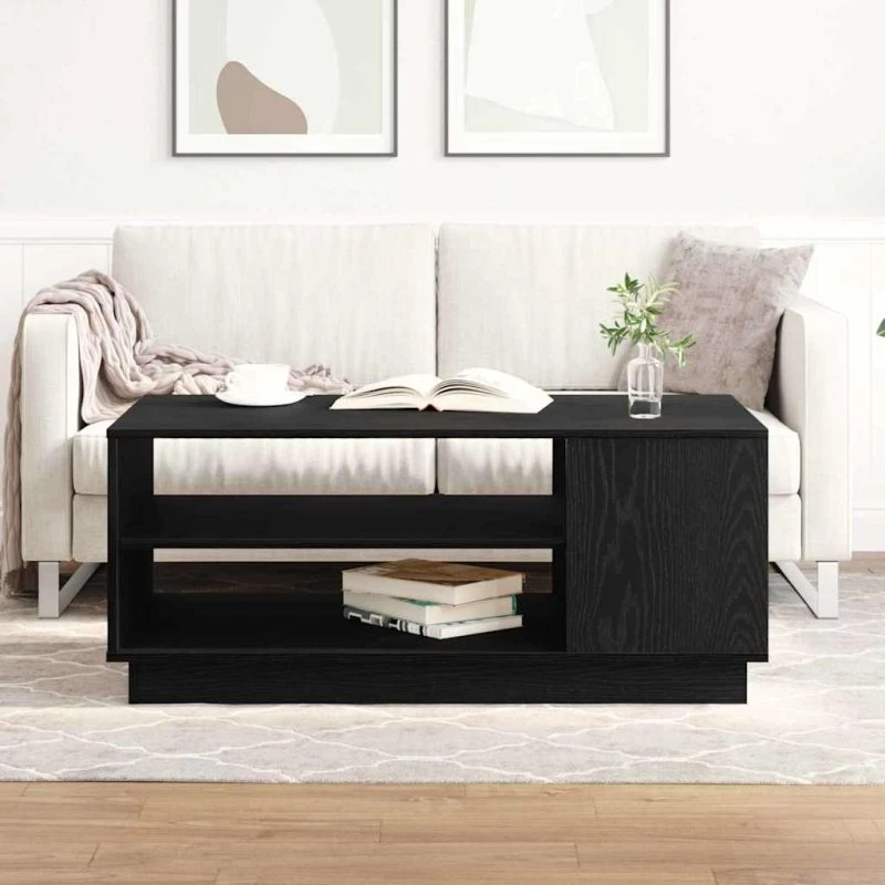 vidaXL Sofabord Sort Eg 102 x 55 x 43 cm Konstrueret Træ
