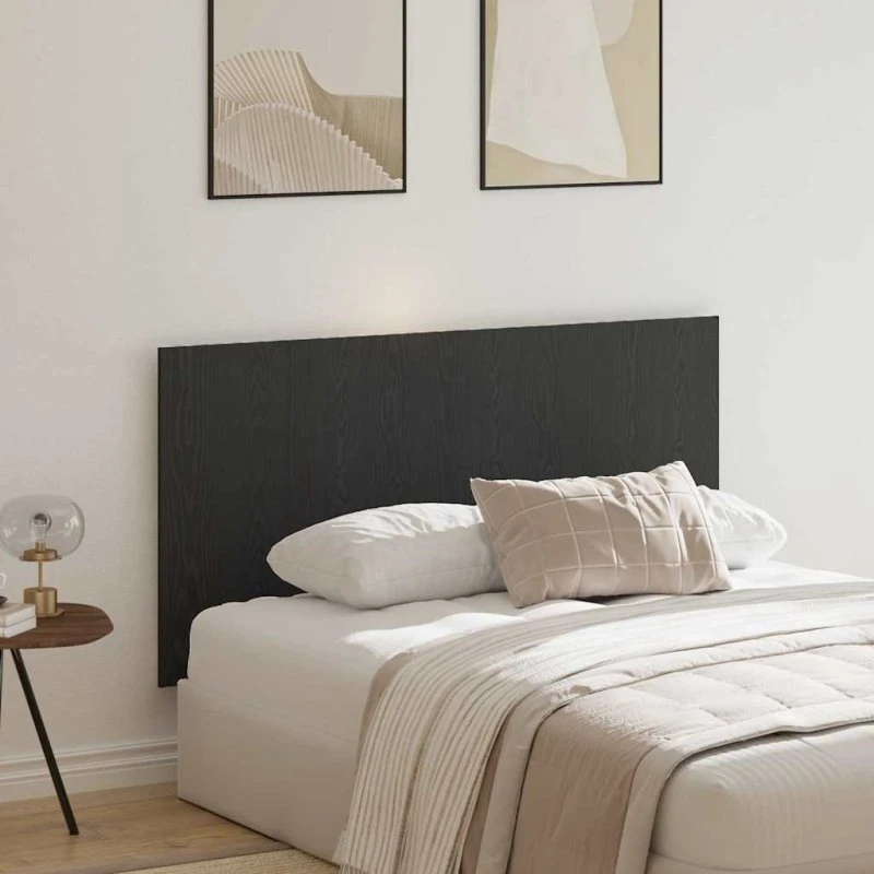 vidaXL Hovedgærde Sort Eg 160 x 1,5 x 80 cm Konstrueret Træ