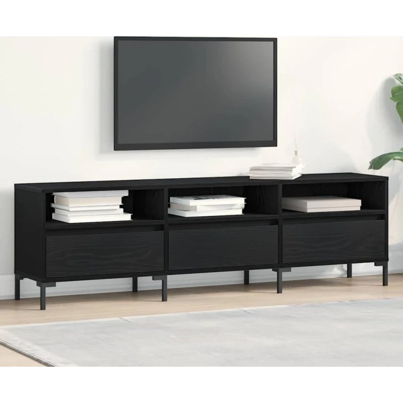 vidaXL TV-skab Sort 150 x 30 x 44,5 cm Konstrueret træ