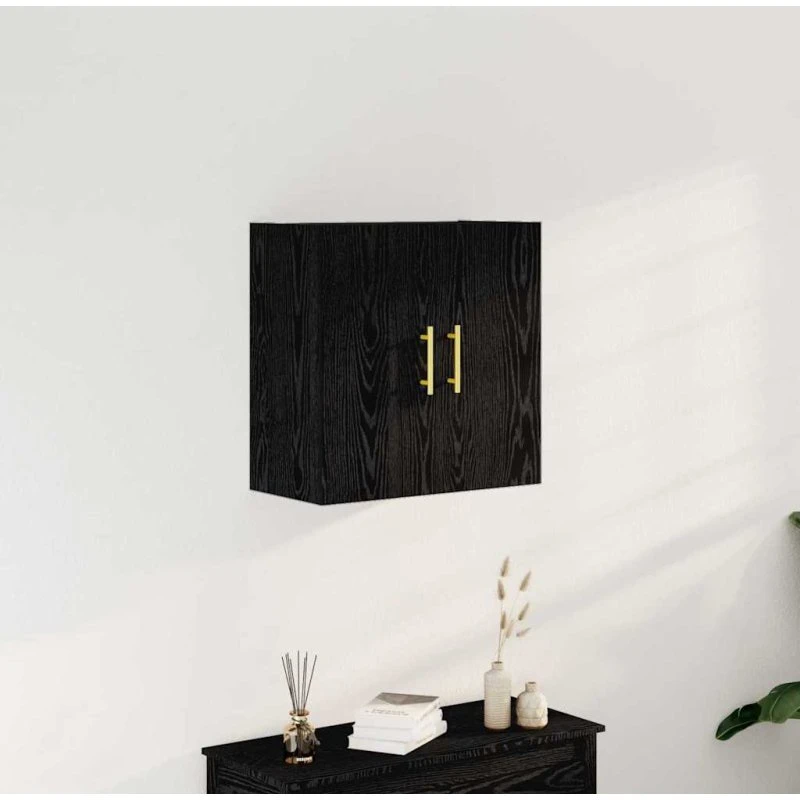 vidaXL Væghængt skab Sort eg 60 x 31 x 70 cm Konstrueret træ