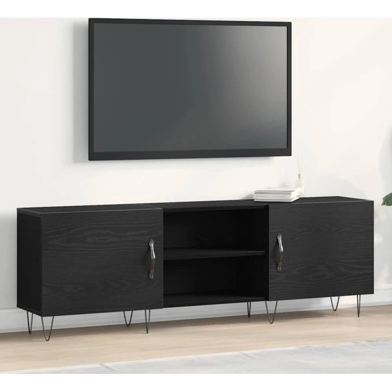 vidaXL TV-møbelsæt Sort eg 150x30x50 cm