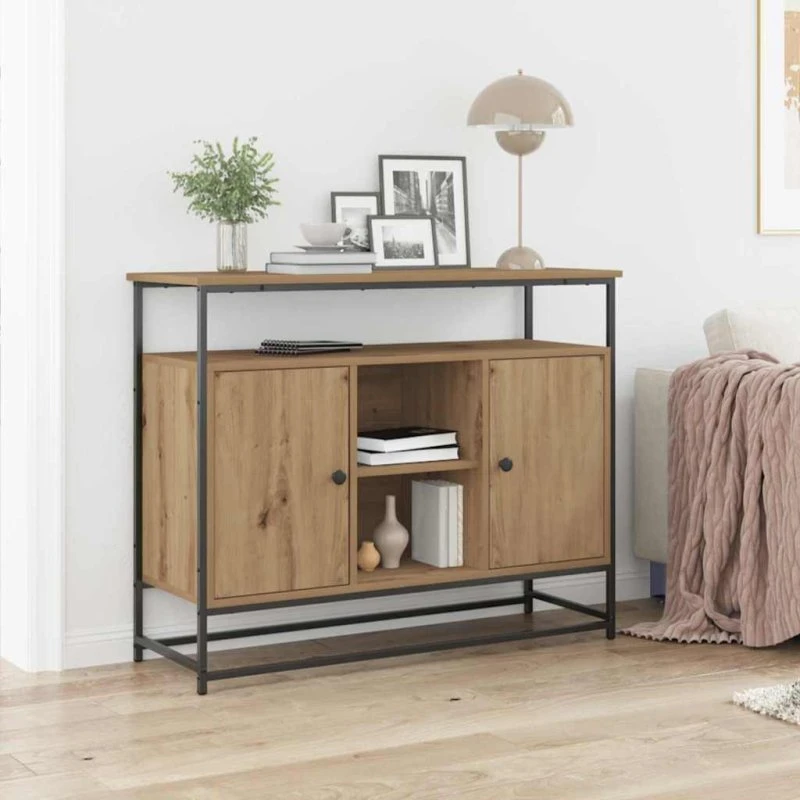 vidaXL Artisan Egetræ Sideboard 100 x 35 x 80 cm