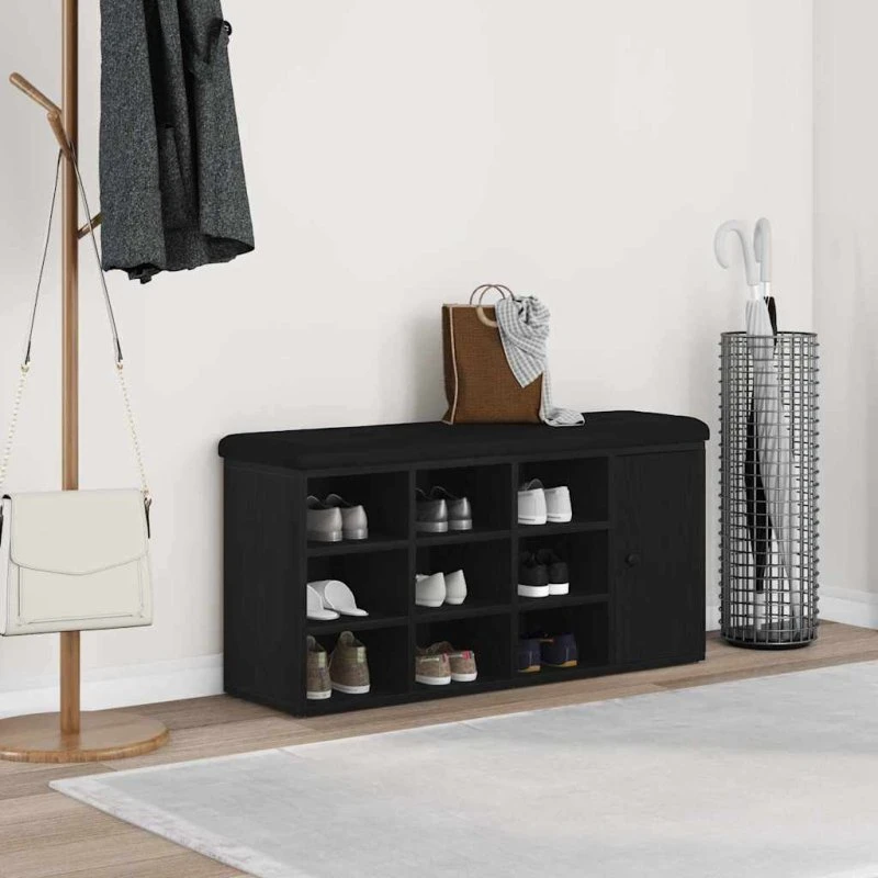 vidaXL Opbevaringsbænk Sort 102 x 32 x 50 cm Konstrueret Træ