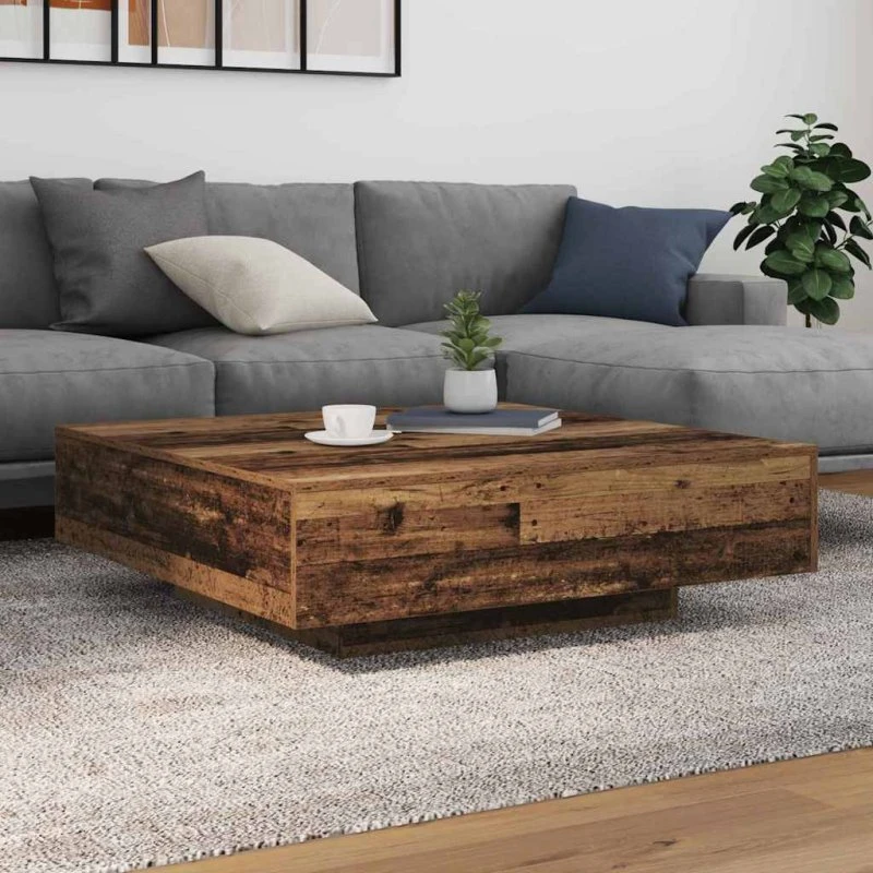 vidaXL Sofabord Gammelt Træ 100x100x31 cm