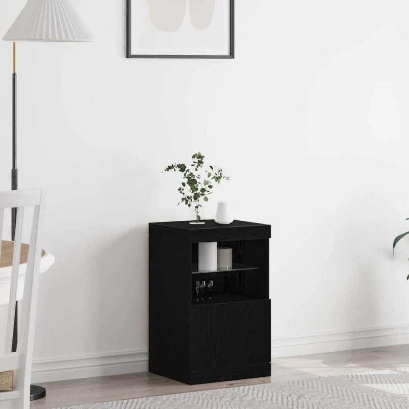 vidaXL LED Sideboard Sort Eg 41 x 37 x 67 cm