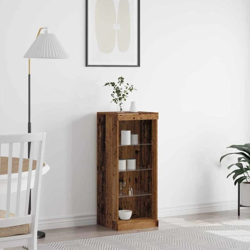 vidaXL LED Sideboard Gammelt Træ 41 x 37 x 100 cm