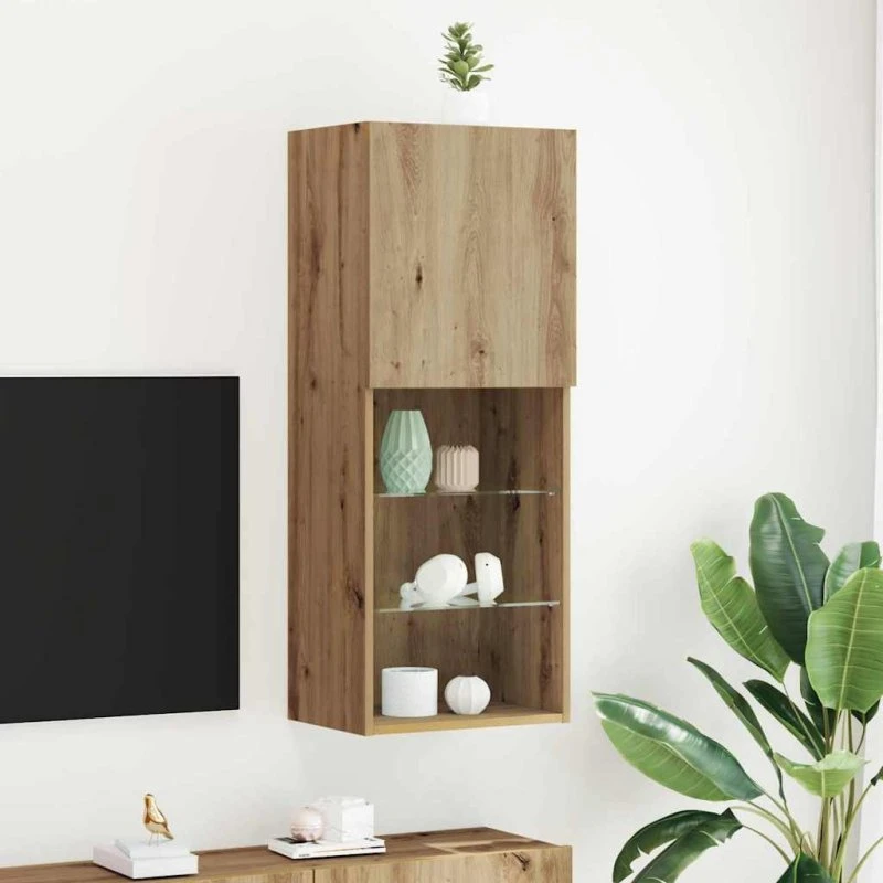 vidaXL Artisan Egetræ TV-skab 40,5 x 30 x 102 cm