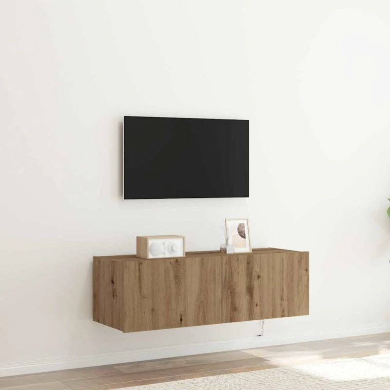 vidaXL Artisan Egetræ TV-vægskab 100 x 35 x 31 cm