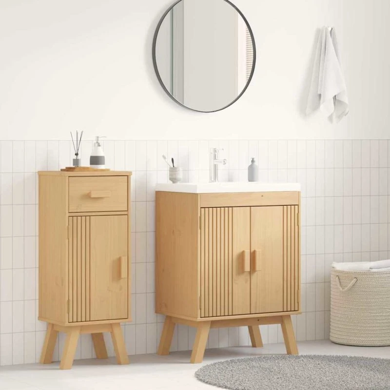 vidaXL Skab Olden Brun 60 x 40 x 80 cm Massivt Fyrretræ