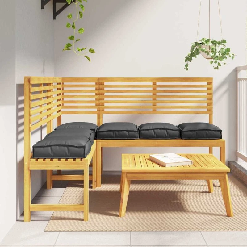 vidaXL Pude 6 stk, Sort, 40 x 40 x 8 cm, Oxfordstof