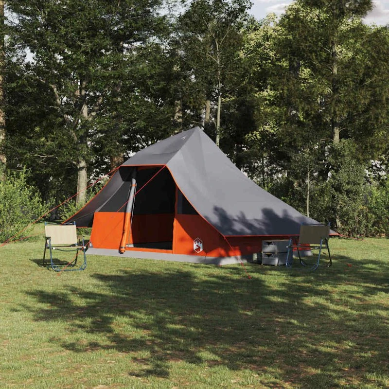 vidaXL Tipi Telt Grå/Orange 364x281x257 cm