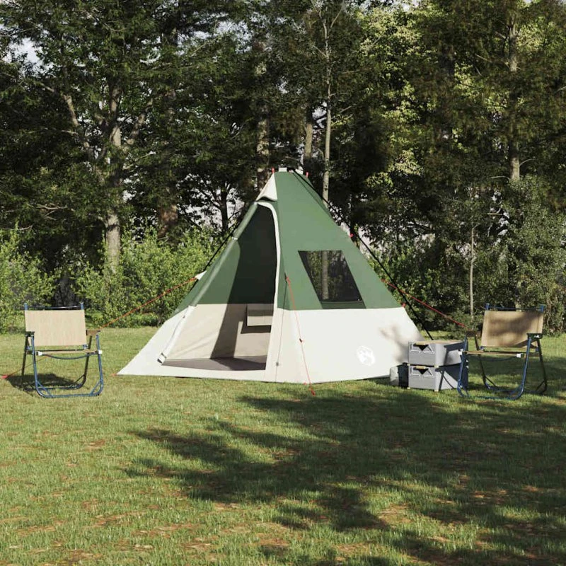 vidaXL Tipi telt med tag, grønt, 383 x 338 x 217 cm