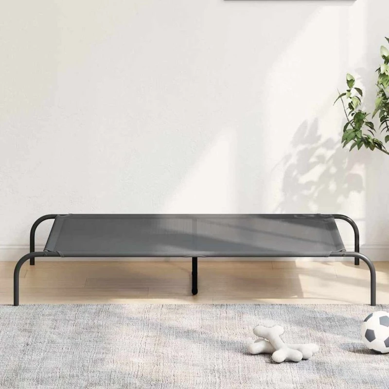 vidaXL forhøjet hundeseng 130x80x20 cm grå