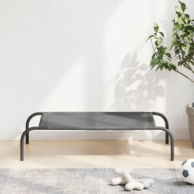 vidaXL forhøjet hundeseng 90x50x20 cm grå