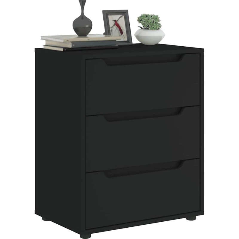 vidaXL Skænk Visnes 60x40x73 cm konstrueret træ sort
