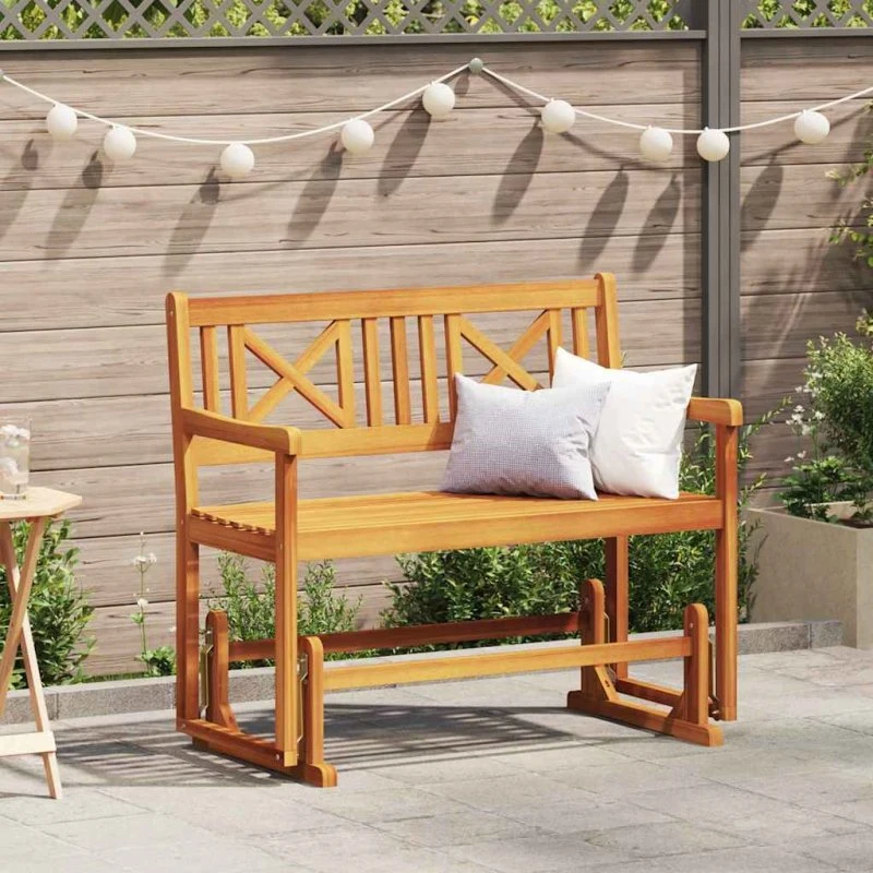 vidaXL Havestol Gliderbænk Naturfarvet 110 x 59 x 97 cm