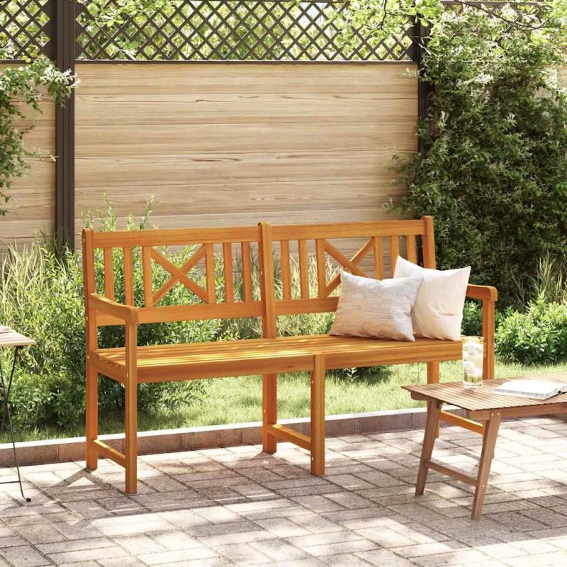 vidaXL Havebænk 150 x 56 x 90 cm Naturfarvet Massivt Akacietræ