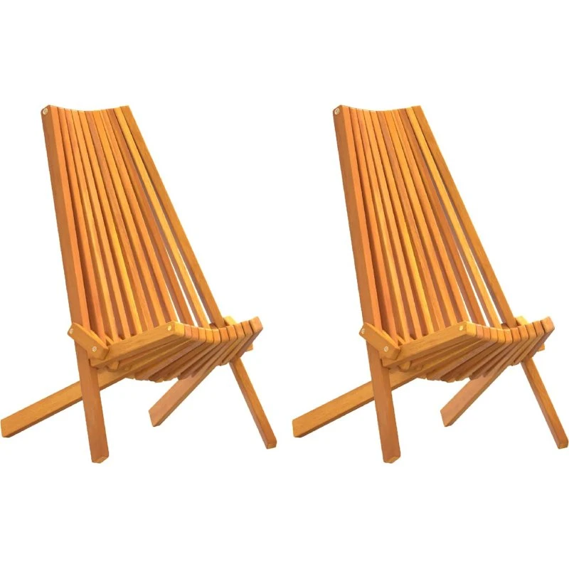 vidaXL Foldbare Havestole 2 stk, Brun, 69 x 56 x 84 cm, Massivt Akacietræ