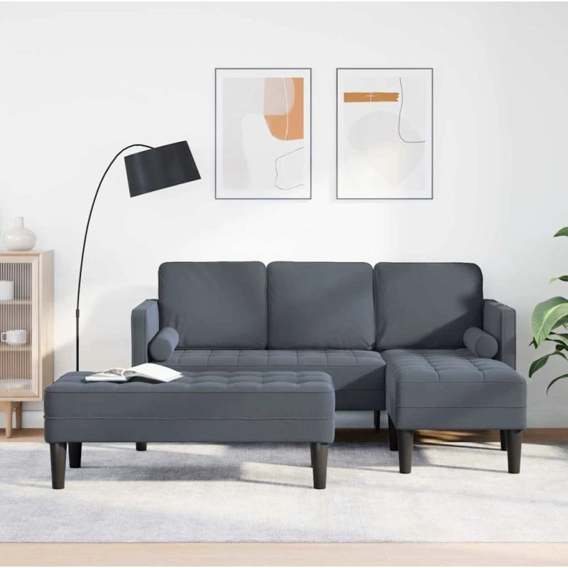 vidaXL Sofa Sæt 2 dele Mørkegrå Polyester