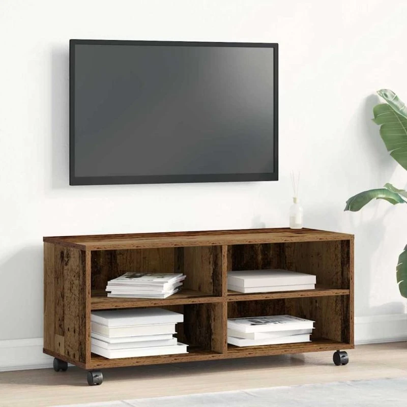 vidaXL TV-skab Brun 90x35x35 cm Konstrueret træ