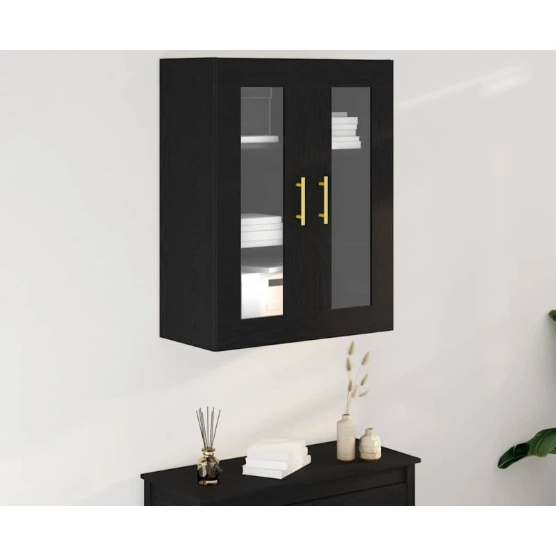 vidaXL Vægskab Sort 69,5 x 34 x 90 cm Konstrueret Træ