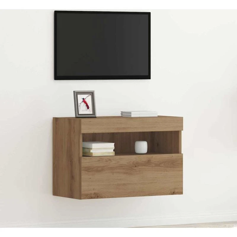 vidaXL TV-vægskab Artisan Eg 60 x 30 x 40 cm konstrueret træ med LED