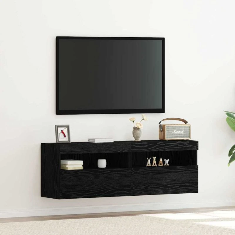 vidaXL TV-vægskab 60x30x40 cm Sort konstrueret træ