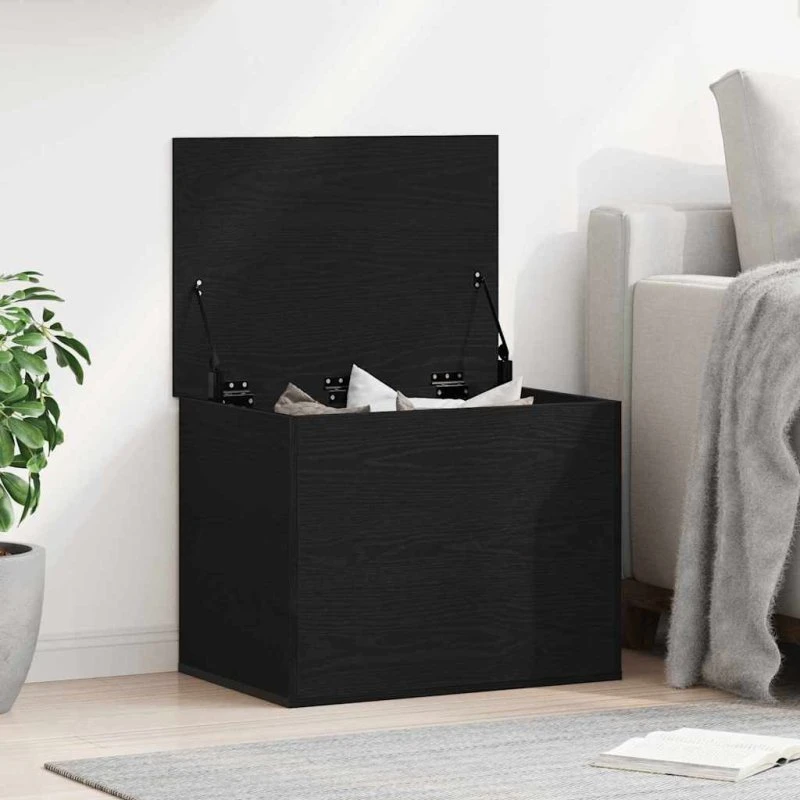 vidaXL Opbevaringskasse Sort 60 x 42 x 46 cm Konstrueret Træ