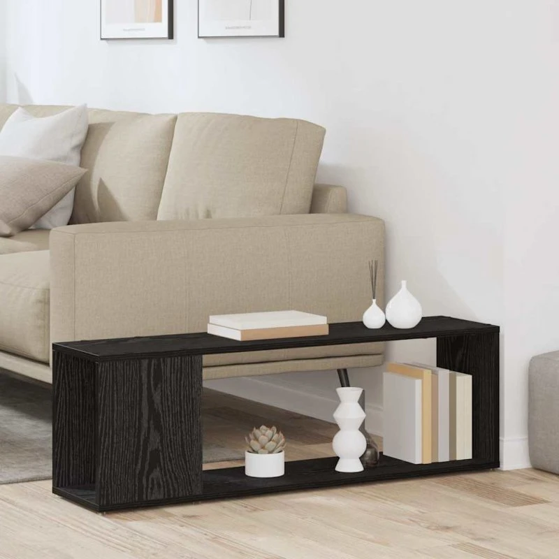 vidaXL Vægmonteret TV-møbelsæt Sort 100x24x63 cm Konstrueret Træ