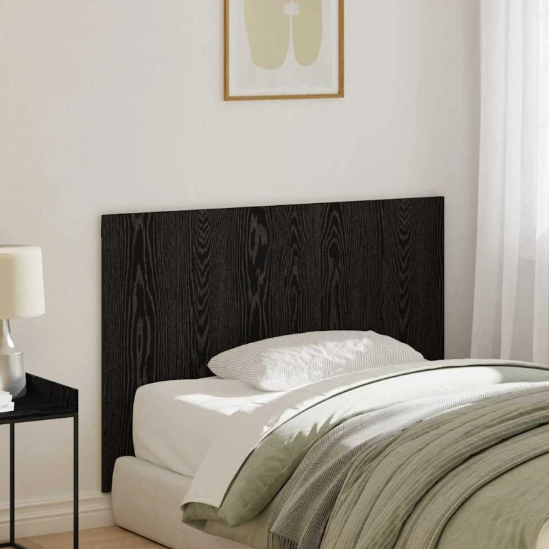 vidaXL Hovedgærde Sort Eg 120 x 1,5 x 80 cm Konstrueret Træ