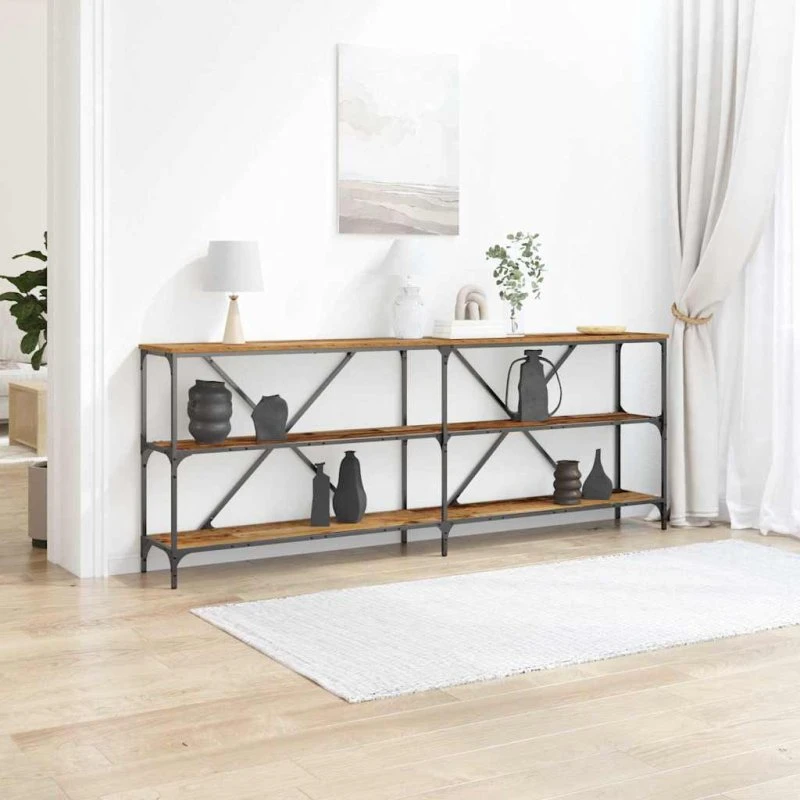 vidaXL Konsolbord Gammelt Træ 200x30x75 cm