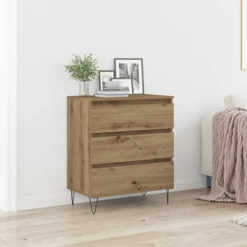 vidaXL Sideboard Artisan Egetræ 60 x 35 x 70 cm