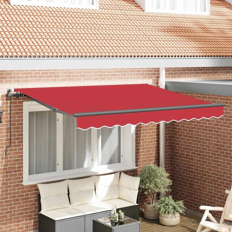 vidaXL Utrækkelig Markise Rød 350 x 200 cm