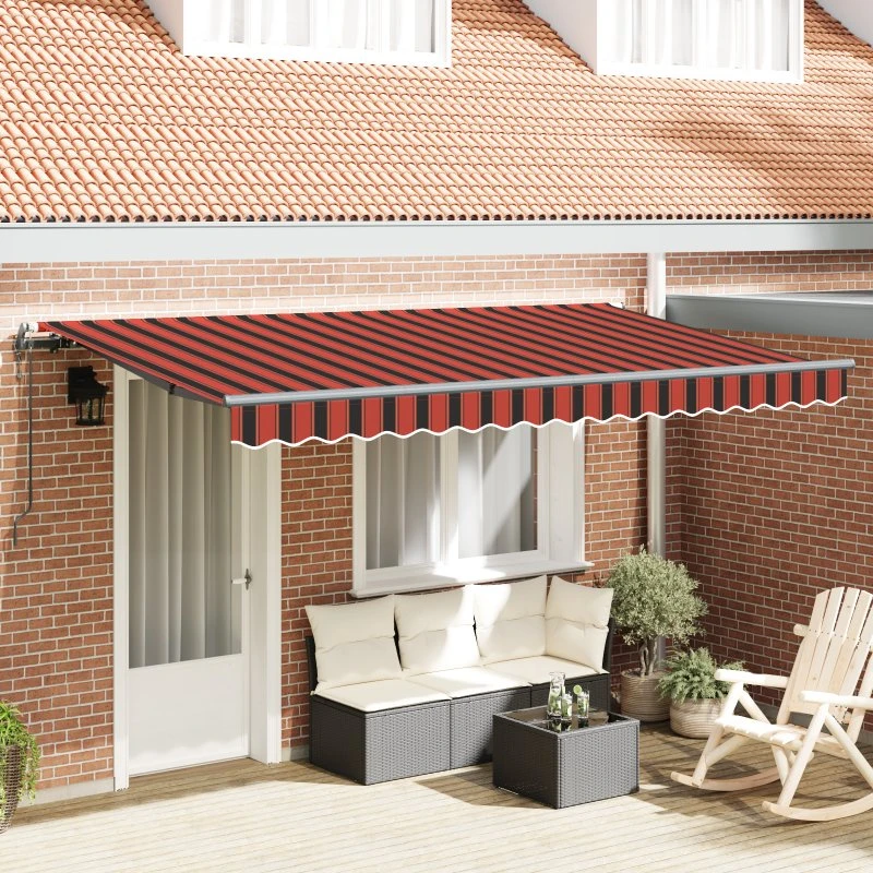Udtrækkelig Markise 400x200 cm, Gul-Orange-Hvid