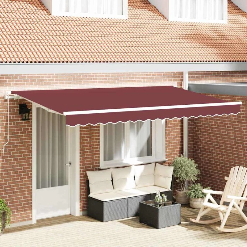vidaXL Utrækkelig Markise Bordeaux 400 x 200 cm