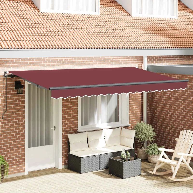 vidaXL Utrækkelig Markise Bordeaux 400 x 200 cm