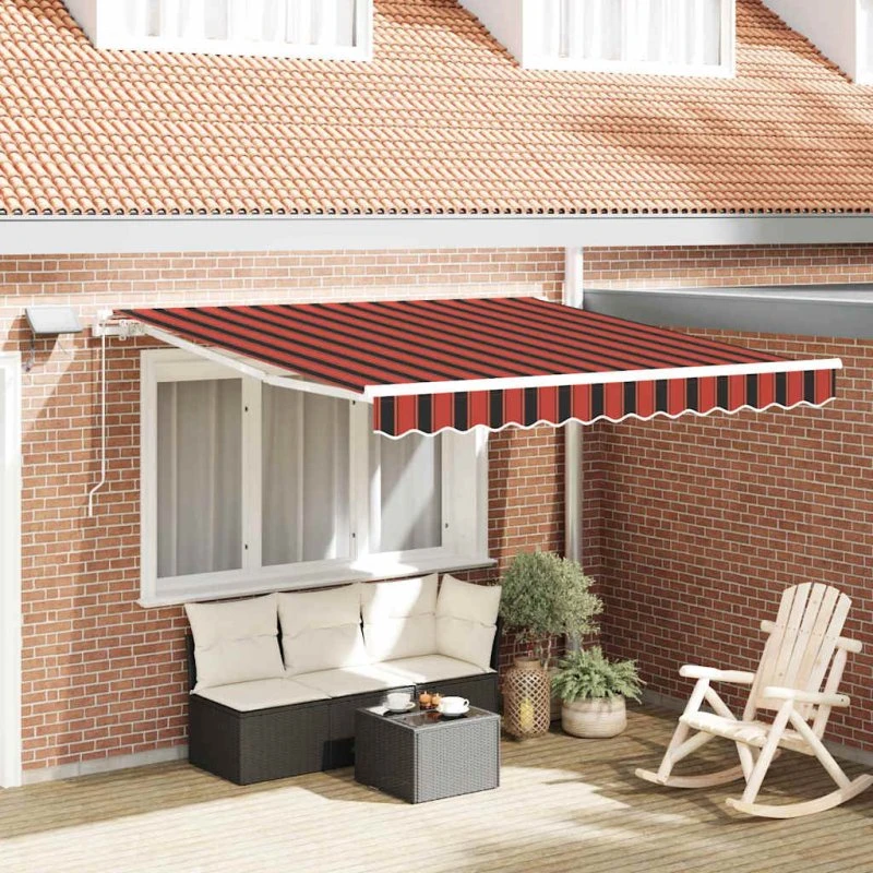 vidaXL Utrækkelig Markise 300 x 250 cm orange og brun