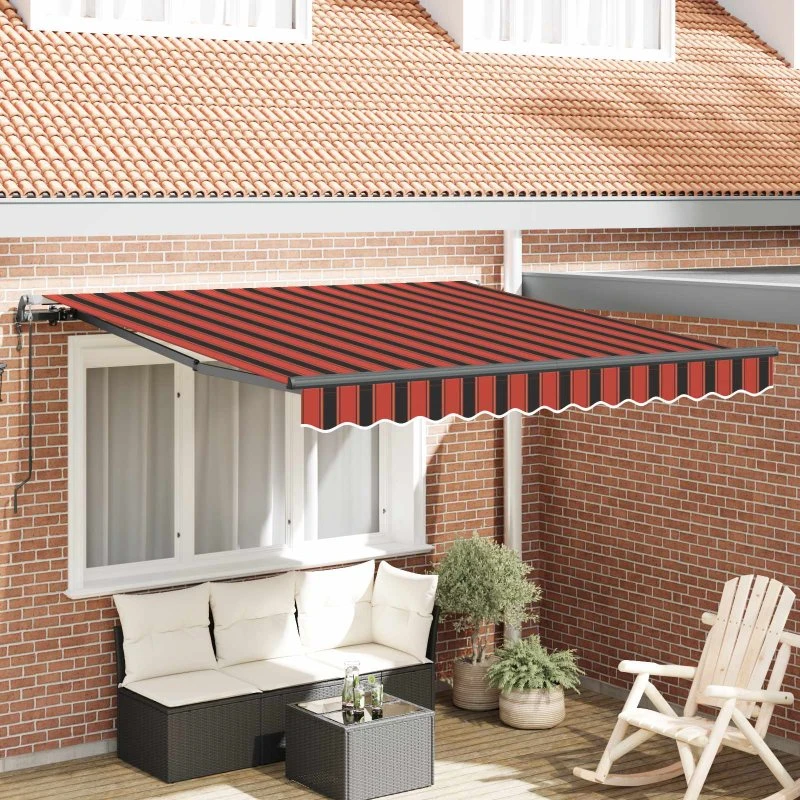 vidaXL Utrækkelig Markise 300 x 250 cm orange og brun