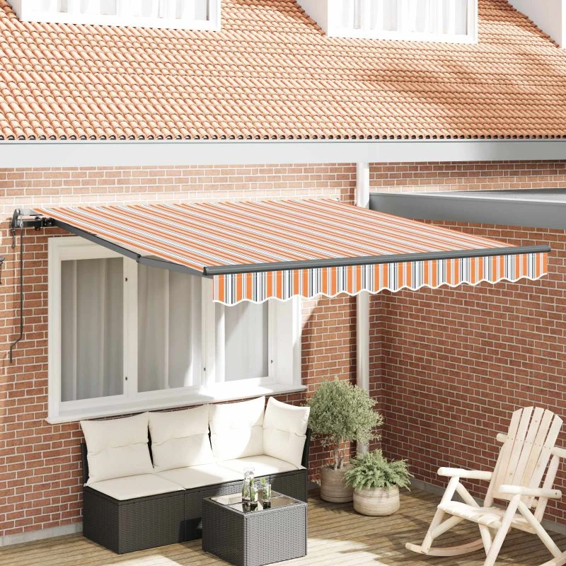 vidaXL Utrækkelig Markise 300 x 250 cm Flerfarvet Stof & Aluminium