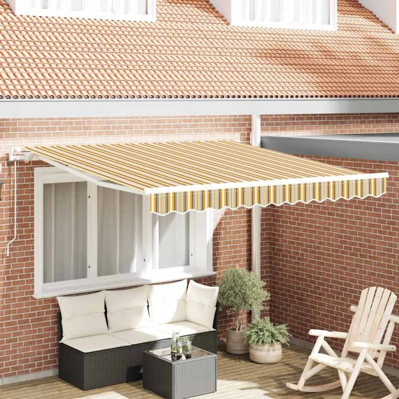 vidaXL Elektrisk Utrækkelig Markise 300 x 250 cm Flerfarvet