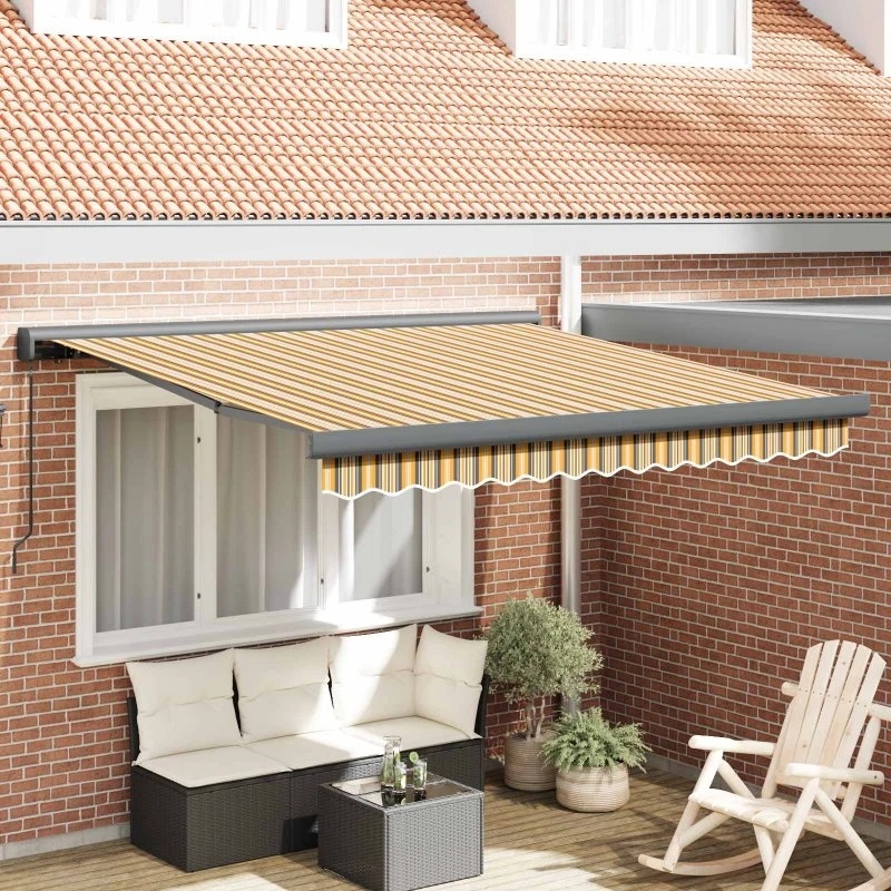 vidaXL Utrækkelig Markise 300 x 250 cm Flerfarvet Stof og Metal
