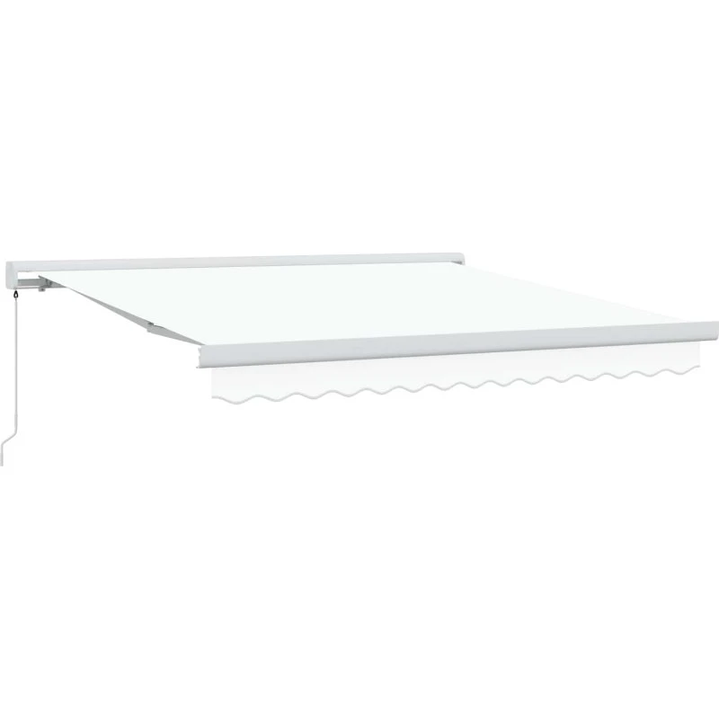 vidaXL Utrækkelig Markise Hvid 300x250 cm Stof & Metal