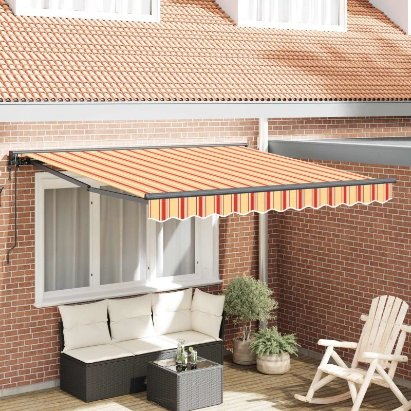 vidaXL Markise 350x250 cm Gul/Orange med PU-belægning