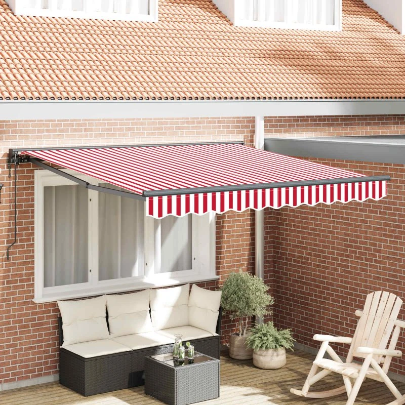 vidaXL Markiseramme Rød og Hvid 350x250 cm