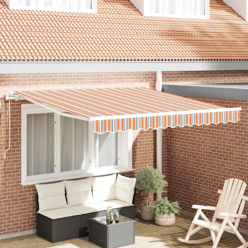 vidaXL Elektrisk Utrækkelig Markise 350 x 250 cm Flerfarvet