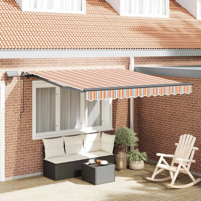 vidaXL Utrækkelig Markise 350 x 250 cm Flerfarvet med LED