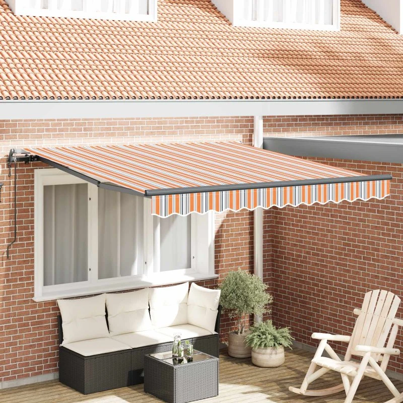 vidaXL Utrækkelig Markise 350 x 250 cm Flerfarvet Stof & Aluminium